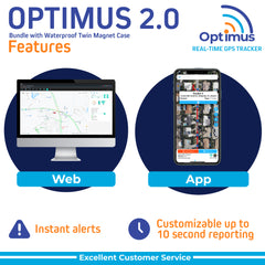 Optimus 2.0 Bundle with Waterproof Twin Magnet Case GPS Tracker