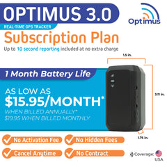 Optimus 3.0 Portable GPS Tracker for Cars, Trucks, People... - 1 Month Battery