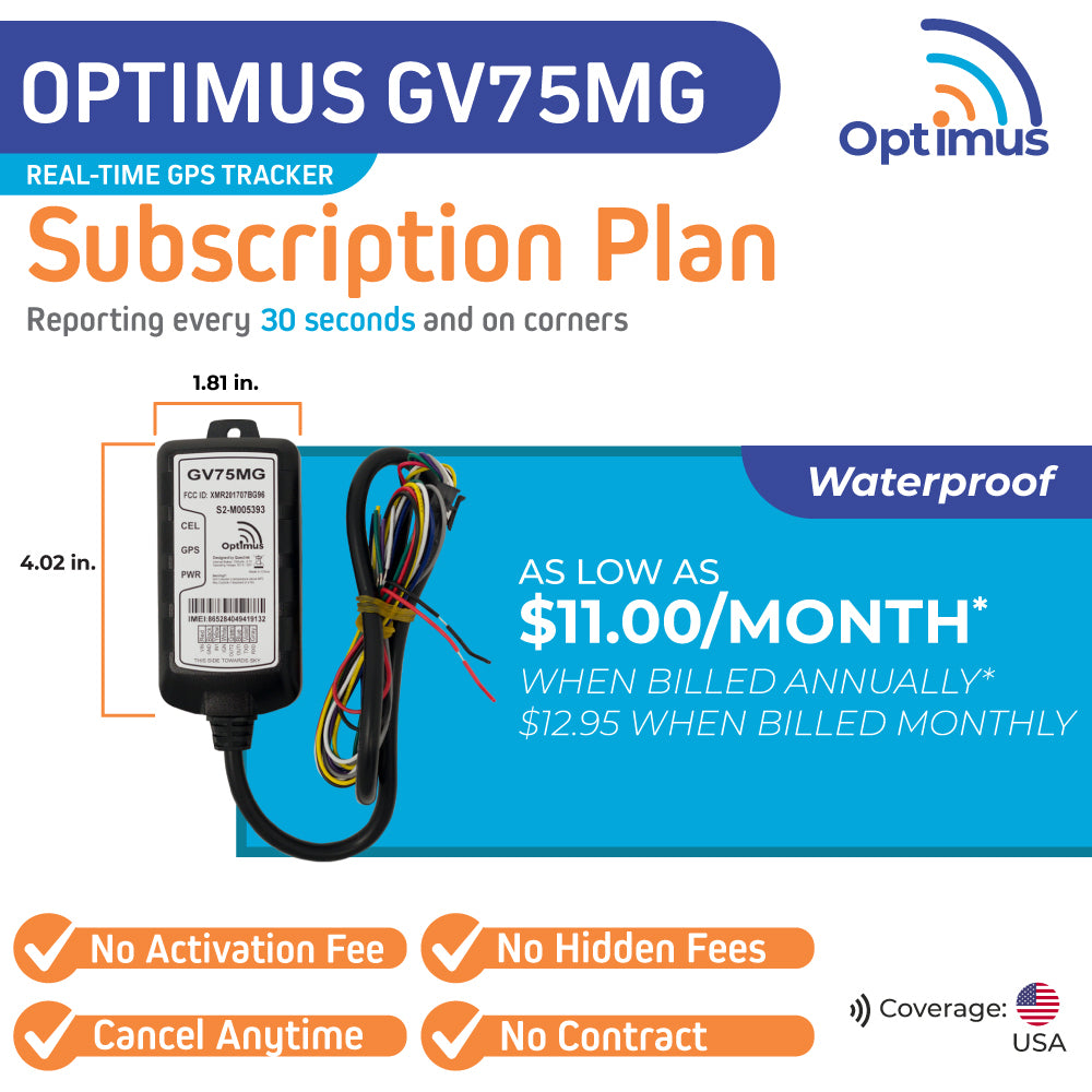 Optimus Rastreador GPS con cable GV50MA para automóviles y camiones